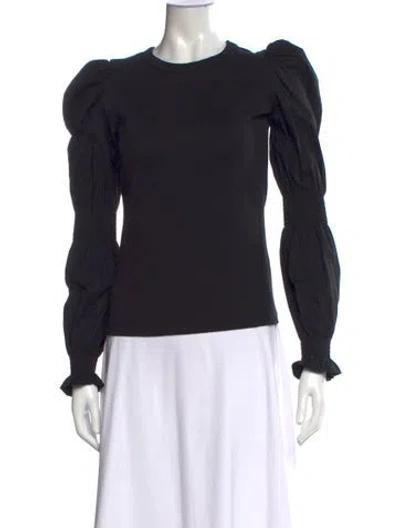 Pre-owned Veronica Beard Crew Neck Long Sleeve Top In Black