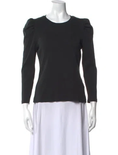 Pre-owned Veronica Beard Crew Neck Long Sleeve Top In Black