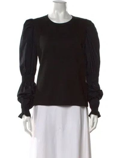 Pre-owned Veronica Beard Crew Neck Long Sleeve Top In Black