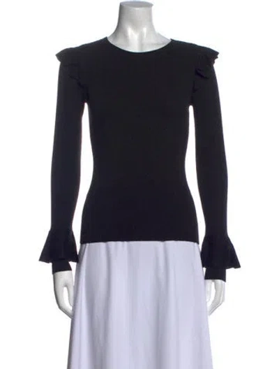 Pre-owned Veronica Beard Crew Neck Long Sleeve Top In Black