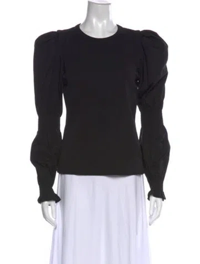 Pre-owned Veronica Beard Crew Neck Long Sleeve Top In Black