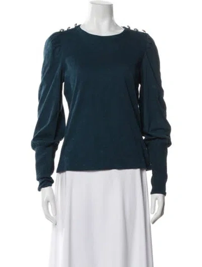 Pre-owned Veronica Beard Crew Neck Long Sleeve Top In Blue
