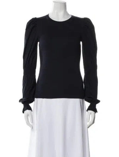 Pre-owned Veronica Beard Crew Neck Long Sleeve Top In Blue