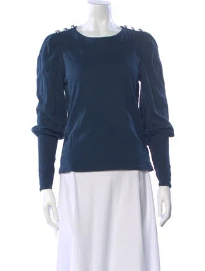 Pre-owned Veronica Beard Crew Neck Long Sleeve Top In Blue