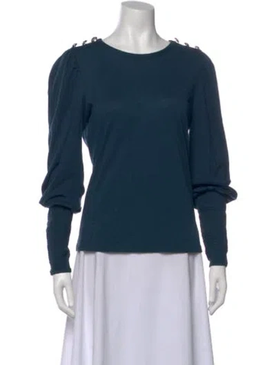 Pre-owned Veronica Beard Crew Neck Long Sleeve Top In Blue