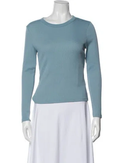 Pre-owned Veronica Beard Crew Neck Long Sleeve Top In Blue