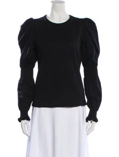 Pre-owned Veronica Beard Crew Neck Long Sleeve Top In Blue