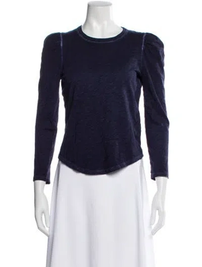 Pre-owned Veronica Beard Crew Neck Long Sleeve Top In Blue