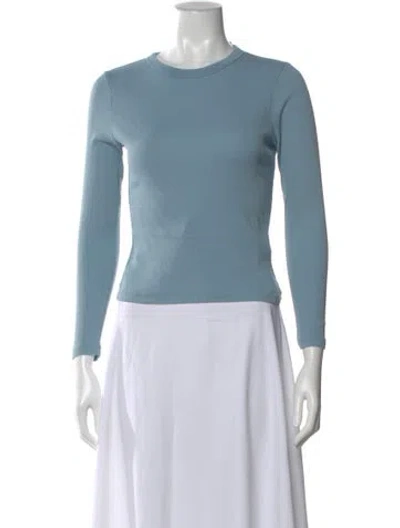 Pre-owned Veronica Beard Crew Neck Long Sleeve Top In Blue