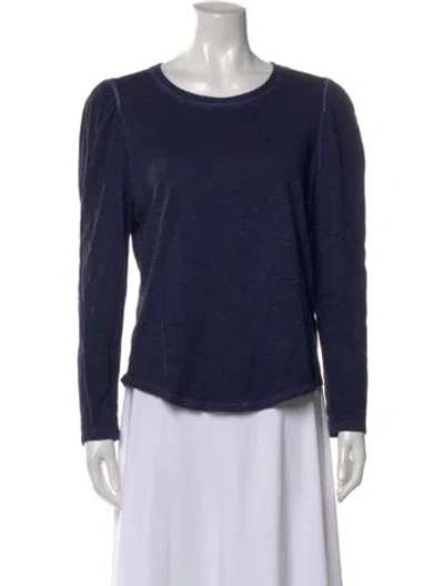 Pre-owned Veronica Beard Crew Neck Long Sleeve Top In Blue