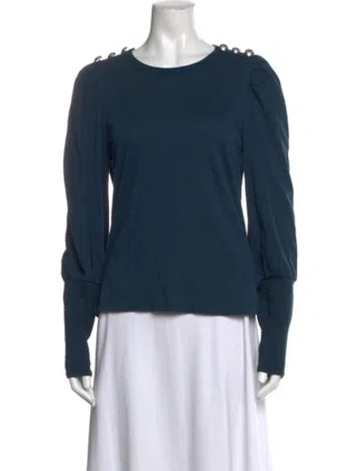 Pre-owned Veronica Beard Crew Neck Long Sleeve Top In Blue