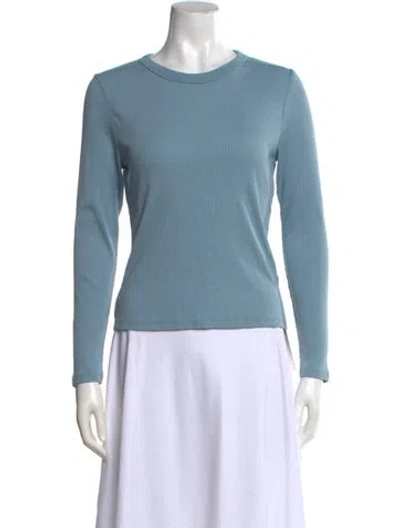 Pre-owned Veronica Beard Crew Neck Long Sleeve Top In Blue
