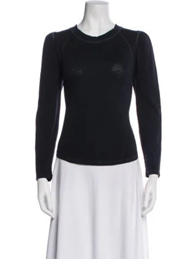Pre-owned Veronica Beard Crew Neck Long Sleeve Top In Blue