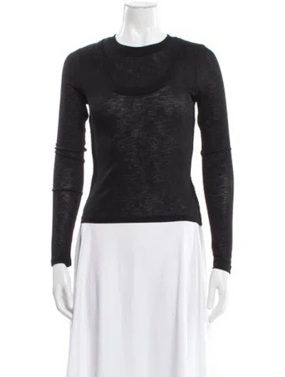 Pre-owned Veronica Beard Crew Neck Long Sleeve Top In Gray
