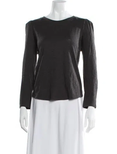 Pre-owned Veronica Beard Crew Neck Long Sleeve Top In Gray