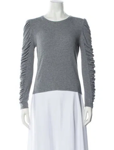 Pre-owned Veronica Beard Crew Neck Long Sleeve Top In Gray