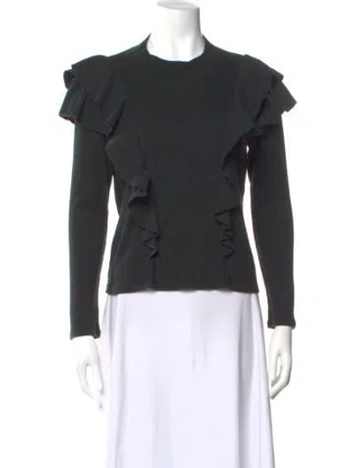 Pre-owned Veronica Beard Crew Neck Long Sleeve Top In Gray