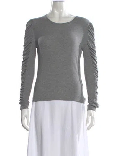Pre-owned Veronica Beard Crew Neck Long Sleeve Top In Gray