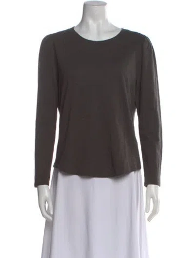 Pre-owned Veronica Beard Crew Neck Long Sleeve Top In Gray