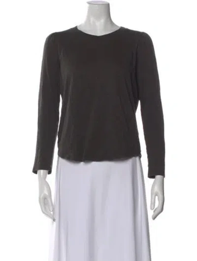 Pre-owned Veronica Beard Crew Neck Long Sleeve Top In Gray