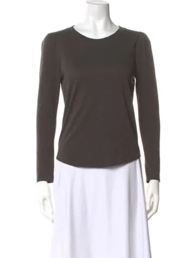 Pre-owned Veronica Beard Crew Neck Long Sleeve Top In Gray