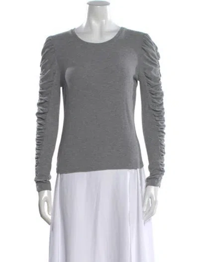 Pre-owned Veronica Beard Crew Neck Long Sleeve Top In Gray