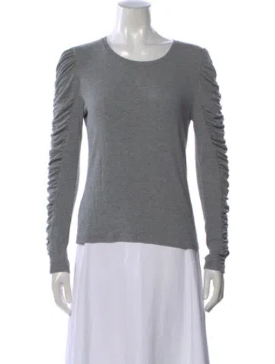 Pre-owned Veronica Beard Crew Neck Long Sleeve Top In Gray
