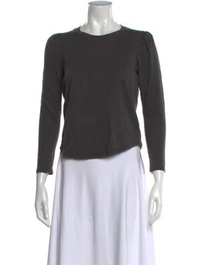 Pre-owned Veronica Beard Crew Neck Long Sleeve Top In Gray