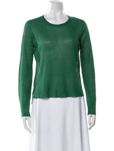 Pre-owned Veronica Beard Crew Neck Long Sleeve Top In Green