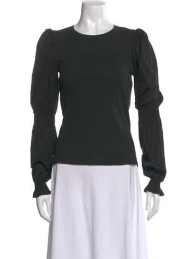 Pre-owned Veronica Beard Crew Neck Long Sleeve Top In Green