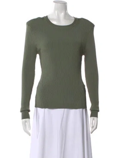 Pre-owned Veronica Beard Crew Neck Long Sleeve Top In Green