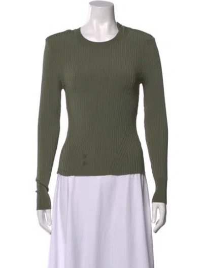 Pre-owned Veronica Beard Crew Neck Long Sleeve Top In Green