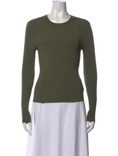 Pre-owned Veronica Beard Crew Neck Long Sleeve Top In Green