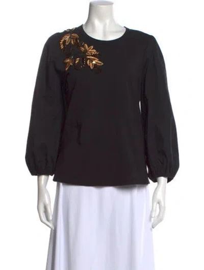 Pre-owned Veronica Beard Crew Neck Long Sleeve Top In Multi
