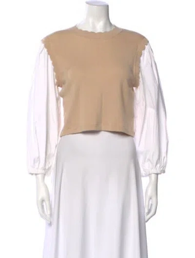 Pre-owned Veronica Beard Crew Neck Long Sleeve Top In Neutral