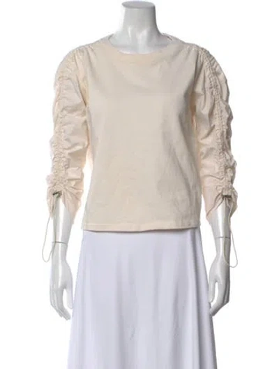 Pre-owned Veronica Beard Crew Neck Long Sleeve Top In Neutral