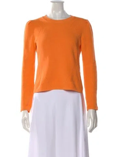 Pre-owned Veronica Beard Crew Neck Long Sleeve Top In Orange