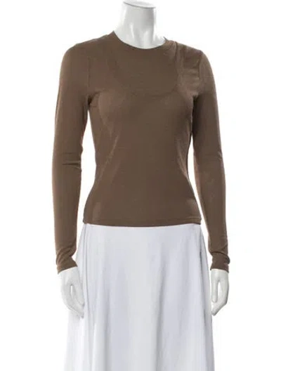 Pre-owned Veronica Beard Crew Neck Long Sleeve Top W/ Tags In Brown