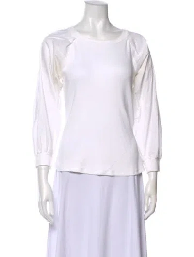 Pre-owned Veronica Beard Crew Neck Long Sleeve Top In White
