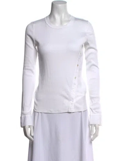 Pre-owned Veronica Beard Crew Neck Long Sleeve Top In White