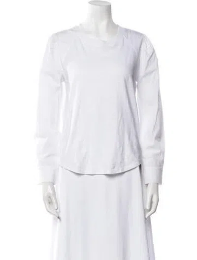 Pre-owned Veronica Beard Crew Neck Long Sleeve Top In White