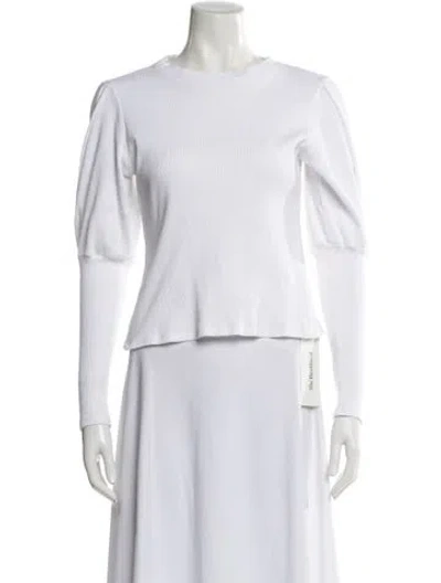 Pre-owned Veronica Beard Crew Neck Long Sleeve Top In White