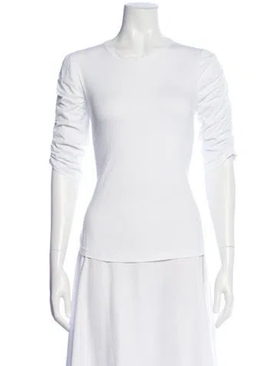 Pre-owned Veronica Beard Crew Neck Long Sleeve Top In White