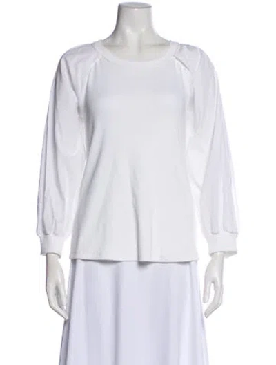 Pre-owned Veronica Beard Crew Neck Long Sleeve Top In White