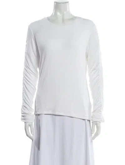 Pre-owned Veronica Beard Crew Neck Long Sleeve Top In White