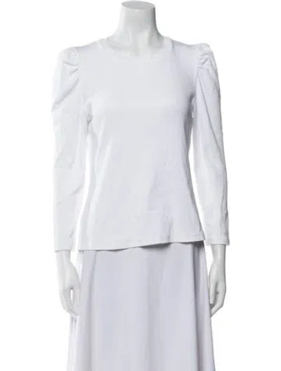 Pre-owned Veronica Beard Crew Neck Long Sleeve Top In White