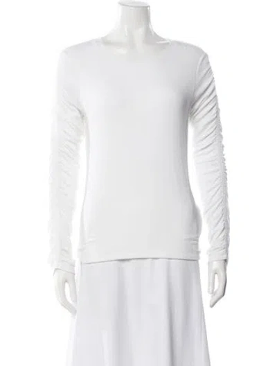 Pre-owned Veronica Beard Crew Neck Long Sleeve Top In White