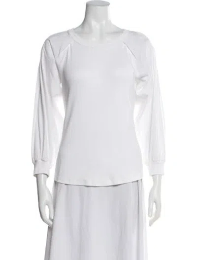 Pre-owned Veronica Beard Crew Neck Long Sleeve Top In White