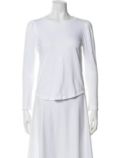 Pre-owned Veronica Beard Crew Neck Long Sleeve Top In White
