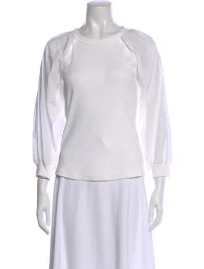 Pre-owned Veronica Beard Crew Neck Long Sleeve Top In White